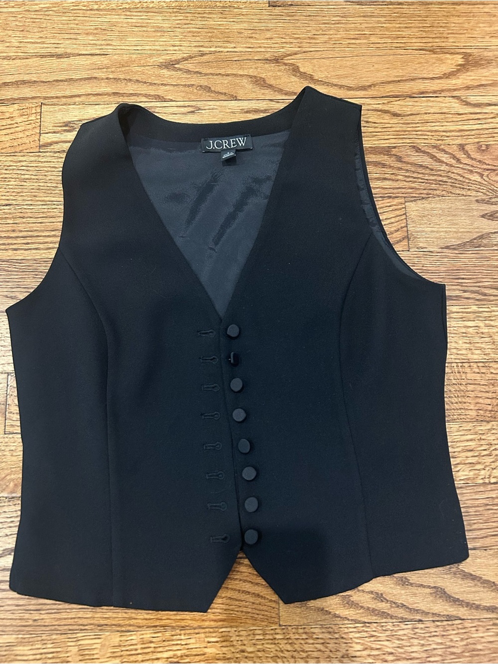 J. Crew Black Tailored Button-Front Vest